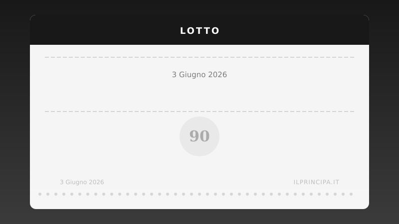 Risultati Lotto 3 giugno 2026: la tabella completa dei numeri estratti