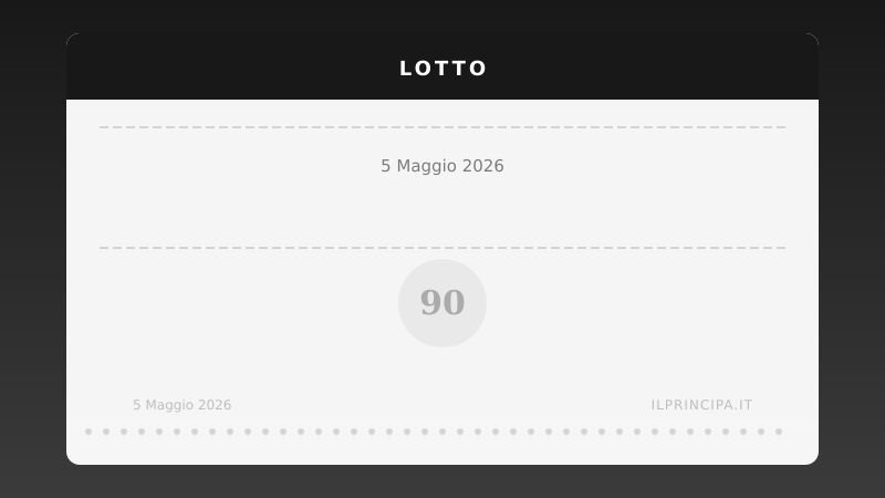 Risultati Lotto 5 maggio 2026: la tabella completa dei numeri estratti
