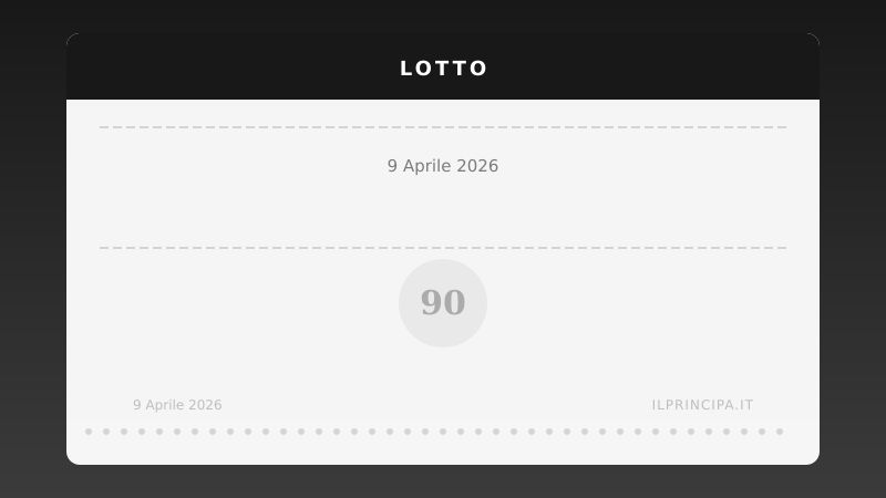 Lotto, estrazione del 9 aprile 2026: i numeri vincenti ruota per ruota