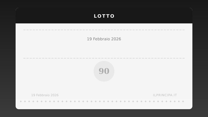 Lotto 19 febbraio 2026: ecco i numeri estratti su tutte le ruote