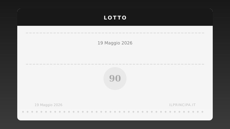 Lotto, estrazione del 19 maggio 2026: i numeri vincenti ruota per ruota