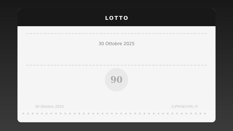 Estrazioni Lotto di giovedì 30 ottobre 2025: tutti i numeri sulle 11 ruote